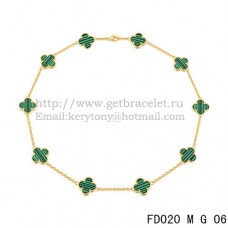 Van Cleef Arpels Alhambra Collana Oro giallo 10 motivi Malachite Madreperla 45 cm Van Cleef Arpels Alhambra Collana Oro giallo 10 motivi Malachite Madreperla 45 cm