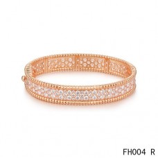 Bracciale Van Cleef Arpels Perlee con Diamanti Modello Oro Rosa-Medio
