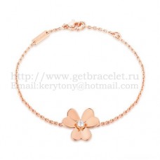 Bracciale Van Cleef Arpels Flowers Frivole 1 fiore in oro rosa con diamante