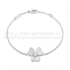Bracciale Van Cleef Arpels Flowers Frivole 1 fiore in oro bianco con diamante