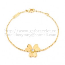 Bracciale Van Cleef Arpels Flowers Frivole 1 fiore in oro giallo con diamante