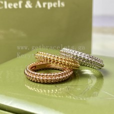 Anello Van Cleef Arpels Perlee Pearls 3 file in oro giallo/oro rosa/oro bianco Anello Van Cleef Arpels Perlee Pearls 3 file in oro giallo/oro rosa/oro bianco