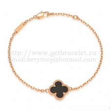 Bracciale Van Cleef Arpels Sweet Alhambra in oro rosa con onice nero e madreperla