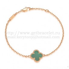 Bracciale Van Cleef Arpels Sweet Alhambra in oro rosa con madreperla malachite Bracciale Van Cleef Arpels Sweet Alhambra in oro rosa con madreperla malachite
