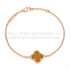 Bracciale Van Cleef Arpels Sweet Alhambra in oro rosa con occhio di tigre in madreperla