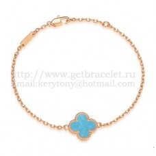 Bracciale Van Cleef Arpels Sweet Alhambra in oro rosa con madreperla turchese Bracciale Van Cleef Arpels Sweet Alhambra in oro rosa con madreperla turchese