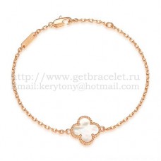 Bracciale Van Cleef Arpels Sweet Alhambra in oro rosa con madreperla bianca