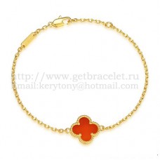 Bracciale Van Cleef Arpels Sweet Alhambra in oro giallo con madreperla corniola Bracciale Van Cleef Arpels Sweet Alhambra in oro giallo con madreperla corniola
