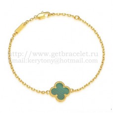 Bracciale Van Cleef Arpels Sweet Alhambra in oro giallo con madreperla malachite Bracciale Van Cleef Arpels Sweet Alhambra in oro giallo con madreperla malachite