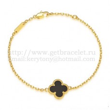 Bracciale Van Cleef Arpels Sweet Alhambra in oro giallo con onice nero e madreperla Bracciale Van Cleef Arpels Sweet Alhambra in oro giallo con onice nero e madreperla