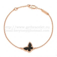 Bracciale Van Cleef Arpels Sweet Alhambra Butterfly in oro rosa con agata nera e madreperla Bracciale Van Cleef Arpels Sweet Alhambra Butterfly in oro rosa con agata nera e madreperla