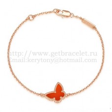 Bracciale Van Cleef Arpels Sweet Alhambra Butterfly in oro rosa con madreperla corniola
