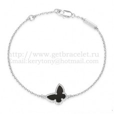 Bracciale Van Cleef Arpels Sweet Alhambra Butterfly in oro bianco con agata nera e madreperla