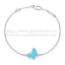 Bracciale Van Cleef Arpels Sweet Alhambra Butterfly in oro bianco con madreperla turchese Bracciale Van Cleef Arpels Sweet Alhambra Butterfly in oro bianco con madreperla turchese