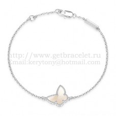 Bracciale Van Cleef Arpels Sweet Alhambra Butterfly in oro bianco con madreperla bianca