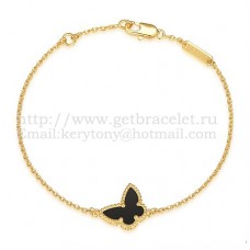 Bracciale Van Cleef Arpels Sweet Alhambra Butterfly in oro giallo con agata nera e madreperla