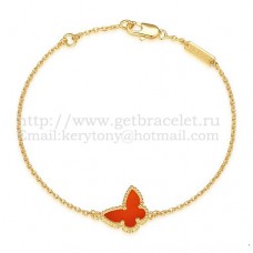 Bracciale Van Cleef Arpels Sweet Alhambra Butterfly in oro giallo con madreperla corniola Bracciale Van Cleef Arpels Sweet Alhambra Butterfly in oro giallo con madreperla corniola