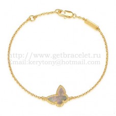 Bracciale Van Cleef Arpels Sweet Alhambra Butterfly in oro giallo con madreperla grigia