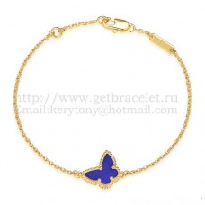 Bracciale Van Cleef Arpels Sweet Alhambra Butterfly in oro giallo con pietra di lapislazzuli e madreperla