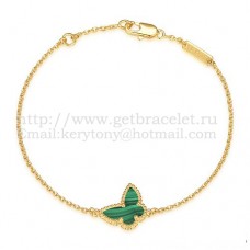 Bracciale Van Cleef Arpels Sweet Alhambra Butterfly in oro giallo con madreperla malachite