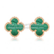Orecchini Van Cleef Arpels Sweet Alhambra in oro rosa con madreperla malachite