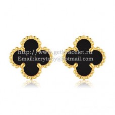 Orecchini Van Cleef Arpels Sweet Alhambra in oro giallo con onice nero e madreperla