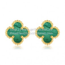 Orecchini Van Cleef Arpels Sweet Alhambra in oro giallo con madreperla malachite Orecchini Van Cleef Arpels Sweet Alhambra in oro giallo con madreperla malachite