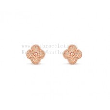 Orecchini a bottone Van Cleef Arpels Sweet Alhambra in oro rosa