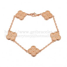 Bracciale Van Cleef Arpels Alhambra 5 motivi in oro rosa Bracciale Van Cleef Arpels Alhambra 5 motivi in oro rosa