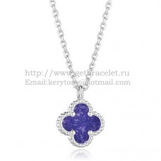 Ciondolo Sweet Alhambra di Van Cleef Arpels in oro bianco con pietra di lapislazzuli, madreperla da 9 mm